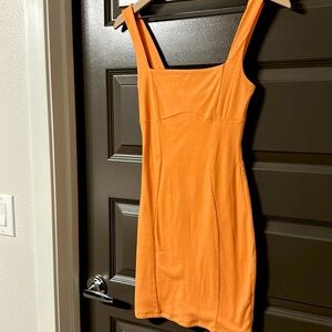 Short casual orange dress
